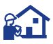 Construction worker and home icon representing the installation services provided by Steve Chapman's All American Air servicing Jacksonville, FL